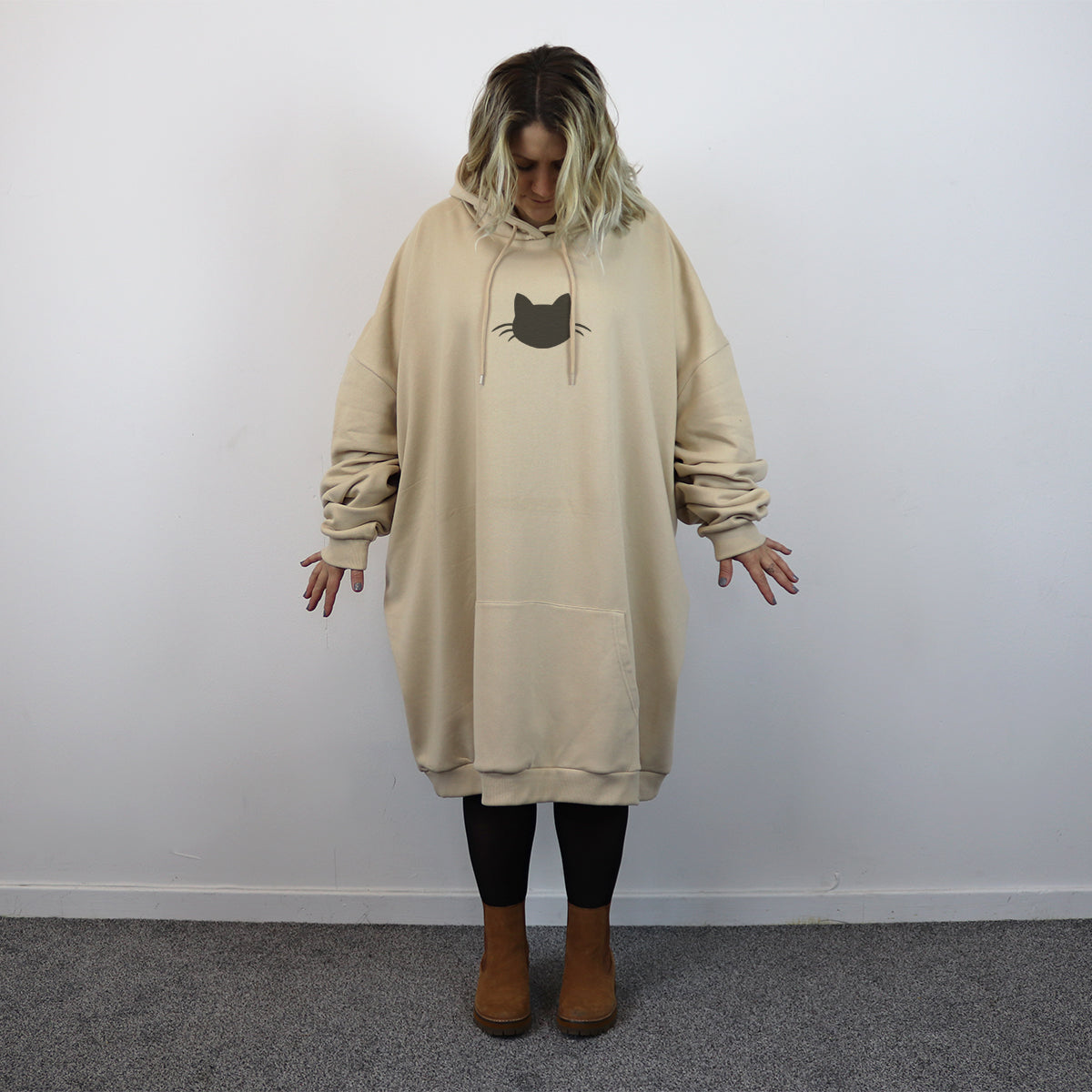 Cat Silhouette - New Style - Huge Size - Oversized Comfy Hoody